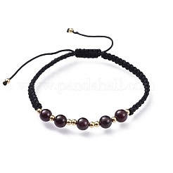 Bracciali di perline intrecciati con pietre preziose naturali regolabili&nbsp;BJEW-JB04599