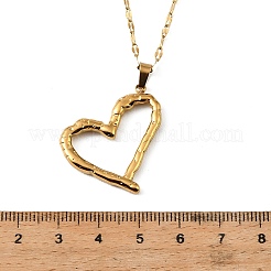 Collane con ciondolo a cuore in acciaio inossidabile 304 per San Valentino&nbsp;NJEW-Z117-03G