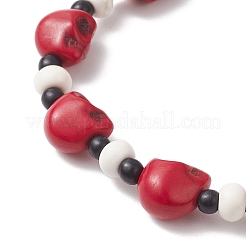 Armbänder aus synthetischem Türkis und Glasperlen&nbsp;BJEW-JB12170-02