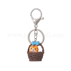 Panier de fleurs chaton porte-clés en résine opaque&nbsp;KEYC-JKC00460