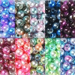 Regenbogen ABS Kunststoff Nachahmung Perlen&nbsp;OACR-CJ0001-02