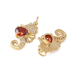 Pendentifs avec zircon cubiques à micro-pavés en laiton&nbsp;KK-C143-09G
