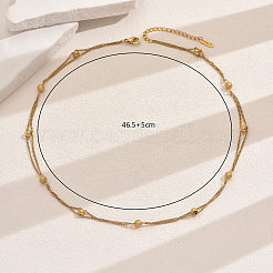 Collares versátiles de moda con cadena trenzada de cuentas redondas simples de acero inoxidable 201&nbsp;PL9617