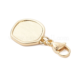 Adornos colgantes de esmalte de latón redondos y planos&nbsp;HJEW-JM04445