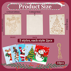10 Stück Weihnachtsanhänger aus unfertigem Holz zum Malen&nbsp;WOOD-SP0001-79C