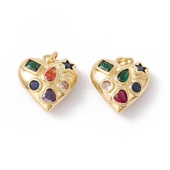 Placage en rack laiton micro pave pendentifs en zircone cubique colorée&nbsp;ZIRC-C040-13G