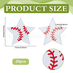 20 Stück Stern mit Baseball-Muster&nbsp;PATC-BC0001-27