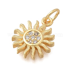 Pendentifs avec zircon cubiques à micro-pavés en laiton&nbsp;KK-D431-019G