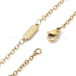 Ionenplattierung (IP) 304 Edelstahl Rechteck Gliederkette Halskette&nbsp;NJEW-K249-05G