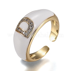 Anneaux de manchette en laiton micro pave zircone cubique&nbsp;RJEW-H538-03G-D