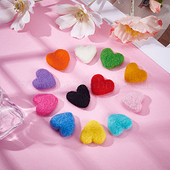 12 pz 12 colori cuore fatto a mano in feltro di lana accessori ornamentali&nbsp;AJEW-WR0002-62