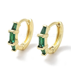 Orecchini a cerchio da donna con pavé di zirconi cubici in ottone&nbsp;EJEW-L269-135G