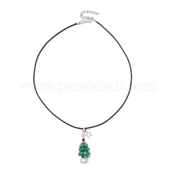 Collier avec pendentif en forme d'arbre de Noël et d'étoile en alliage&nbsp;NJEW-MZ00123-02