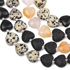 Colliers de perles en roche de lave naturelle aux couleurs dégradées&nbsp;G-B185-A01