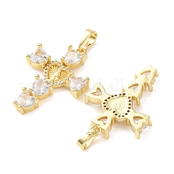 Pendentifs en laiton de Pâques sertis de micro-pavés de zircone cubique transparente&nbsp;CU-E003-09G-B