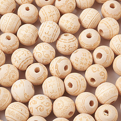 100pcs 10 Stil unvollendete europäische Naturholzperlen&nbsp;WOOD-CW0001-03