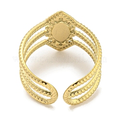 Anillos de brazalete de turquesa sintética de acero inoxidable 304 con revestimiento iónico (IP)&nbsp;G-Z056-03G-02