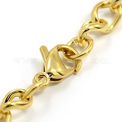Braccialetti alla moda in acciaio inossidabile 304 con catena laterale intrecciata&nbsp;STAS-A028-B073G
