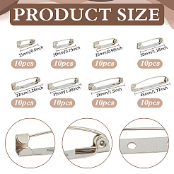 80 Stück 8 Stile Eisen-Anstecknadeln&nbsp;DIY-PH0030-67