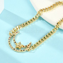 Messing Micro Pave klare Zirkonia Link Armbänder&nbsp;LS-BJEW-M050-03G-01