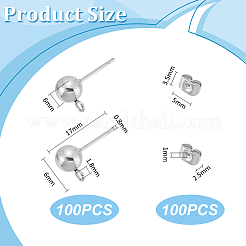 Ohrstecker-Beschläge aus Edelstahl 304&nbsp;STAS-UN0060-01B