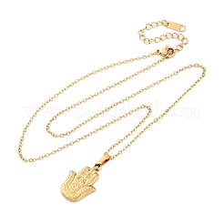 Colliers avec pendentif main de Fatima en acier inoxydable 304&nbsp;NJEW-H059-01G