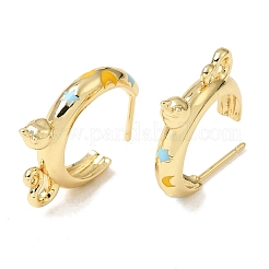Boucles d'oreille en laiton émaillé&nbsp;KK-CBA8324-23G-04