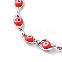 Collar de cadena de eslabones de plástico mal de ojo&nbsp;NJEW-H169-03P-03