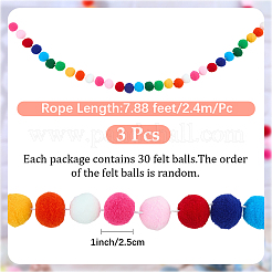Baumwolle Weihnachten Pompom Ball String Ornamente&nbsp;AJEW-WH20020-101F