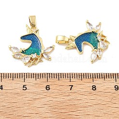 Pendenti in ottone smaltato con micro pavè di zirconi&nbsp;KK-M325-04G