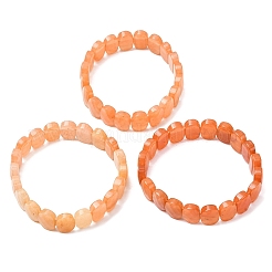 Bracelets extensibles en perles facettées d'aventurine rouge naturelle pour femmes&nbsp;BJEW-K251-07N