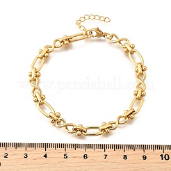 Bracciali a catena ovale e a maglie infinite in acciaio inossidabile 304 per donna&nbsp;BJEW-K226-14A-G