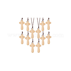 Décorations pendentif croix en bois&nbsp;WOOD-WH0034-55B
