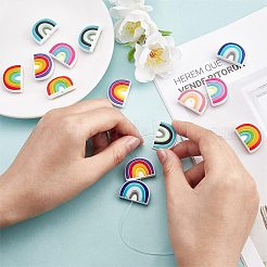 6 Stück Silikonperlen in Regenbogenfarben&nbsp;JX322A-01