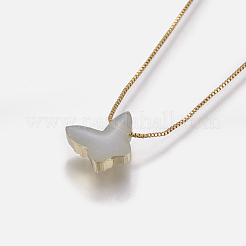 Collane ciondolo in ottone&nbsp;NJEW-I105-12G