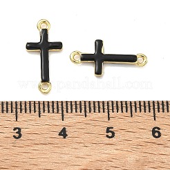 Dijes de conector de eslabones cruzados religiosos de latón esmaltado&nbsp;KK-D229-07G-01