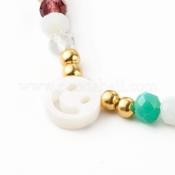 Braccialetti di perline intrecciate con filo di nylon placcato in vetro&nbsp;BJEW-JB06360-05