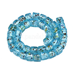 Perline murano con foglia argento fatto a mano&nbsp;FOIL-N004-01A-06