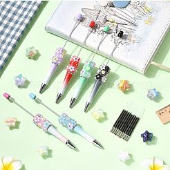 6 penna con perline in plastica a forma di fiore&nbsp;OFST-SZ0001-04