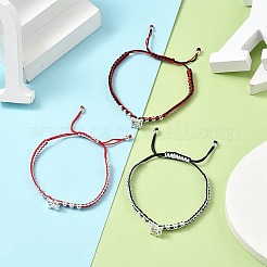 Set di braccialetti di perline intrecciate in filo di nylon bicolore&nbsp;BJEW-JB11214