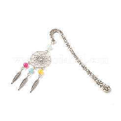Signet de perles de jade blanc teint rond naturel&nbsp;AJEW-JK00176