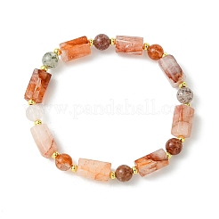 Pulseras de cuentas de cuarzo ferruginoso natural y cuarzo super siete&nbsp;BJEW-JB13925