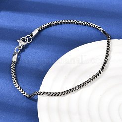 304 Edelstahl-Panzerkettenarmbänder für Damen und Herren&nbsp;BJEW-K240-12A-AS