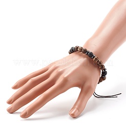 Stress anxieux bracelets en hématite synthétique et pierre de lave naturelle pour hommes femmes&nbsp;BJEW-JB06774