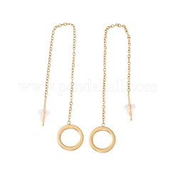 Aretes colgantes de cadena larga con anillo abierto&nbsp;EJEW-A067-10G