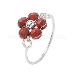 Natürliche Regenbogen Mondstein / Amethyst / Rosenquarz / Redjaspis / Apatit / Amazonit Fingerringe&nbsp;RJEW-JR00881-02