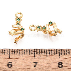 Breloques en laiton avec zircone cubique de micro pave&nbsp;KK-N263-140A-G