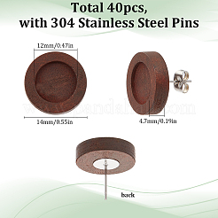 40 Stück Ohrstecker-BeZubehör aus Holz&nbsp;FIND-SC0008-96B