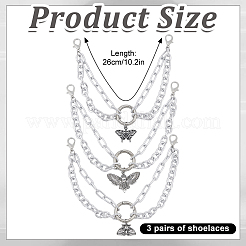 6 chaîne de sangle de bottes en aluminium de style 3 pièces&nbsp;HJEW-DR00274