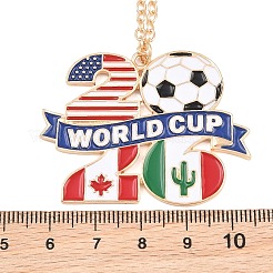 Halsketten mit Anhänger in Form einer Fußballflagge aus Emaille für Damen&nbsp;AL-CBA3C8B-15G